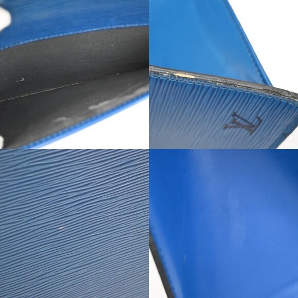 LOUIS VUITTON LV Logo Riviera Hand Bag Epi Leather Blue France - Picture 10 of 16